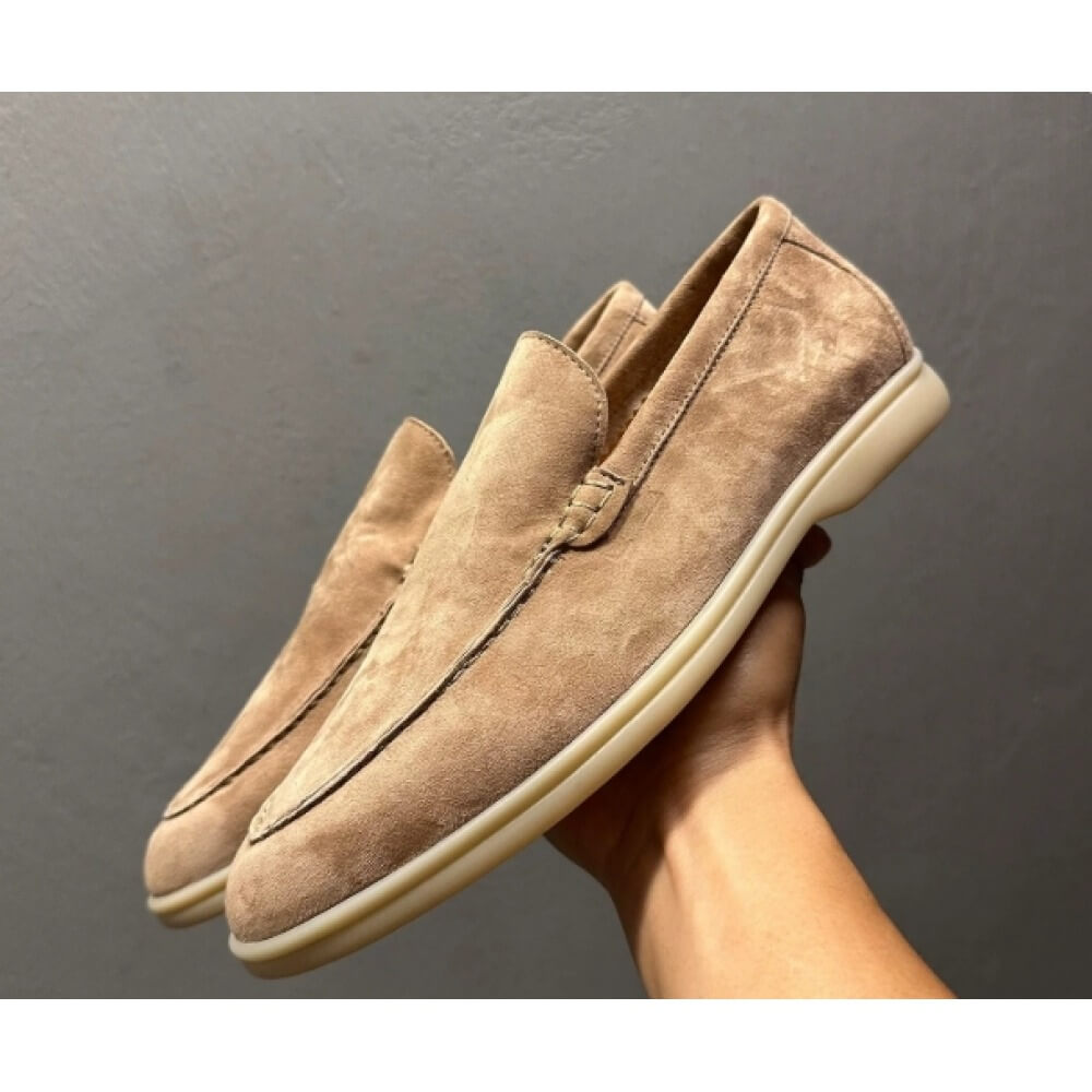 Men'S Shoes Smart - Luxury Beige Suede Casual Loafers –