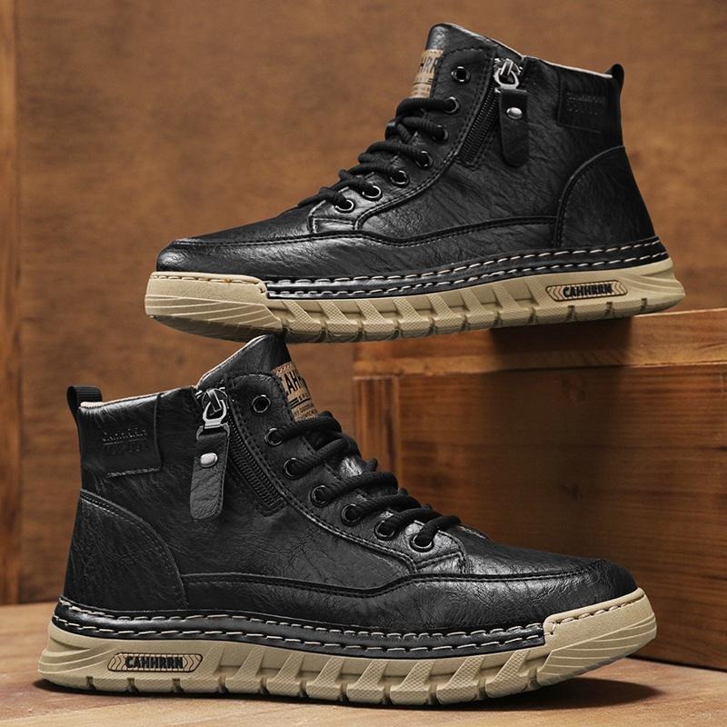 Men Leather High Top Ankle Boo - đánh giá và giá Men Shoes Type