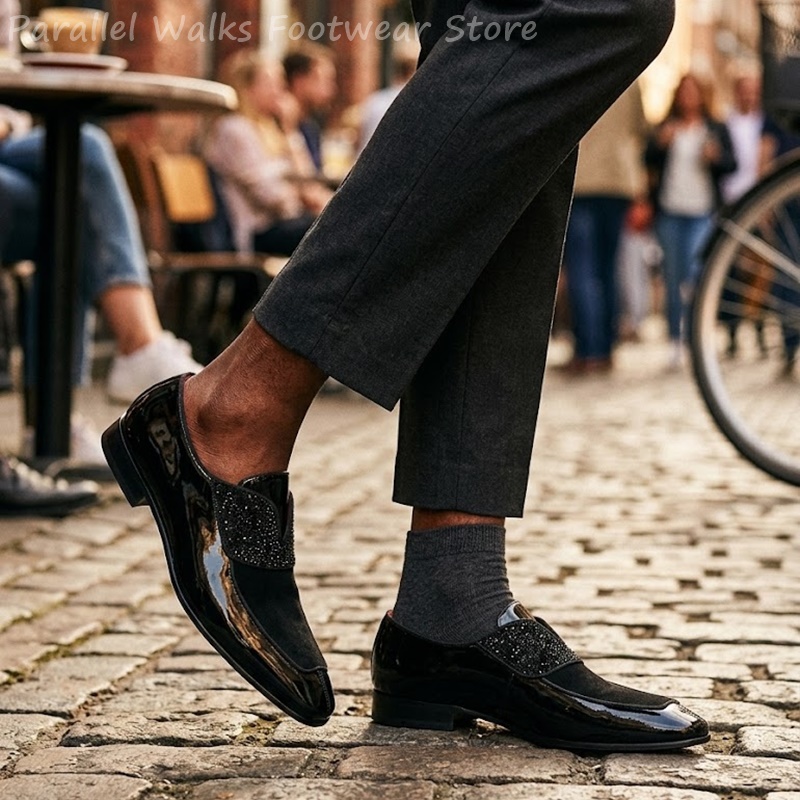 Men Black Patent Faux Suede Rh - đánh giá và giá Men'S Shoes Smart