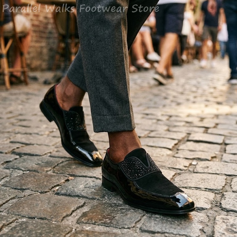 Men Black Patent Faux Suede Rh - đánh giá và giá Men'S Shoes Smart