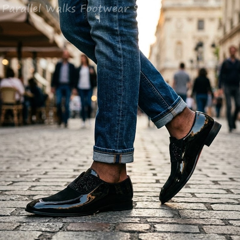 Men Black Patent Faux Suede Rh - đánh giá và giá Men'S Shoes Smart