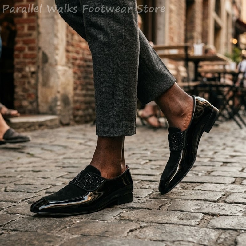 Men Black Patent Faux Suede Rh - đánh giá và giá Men'S Shoes Smart