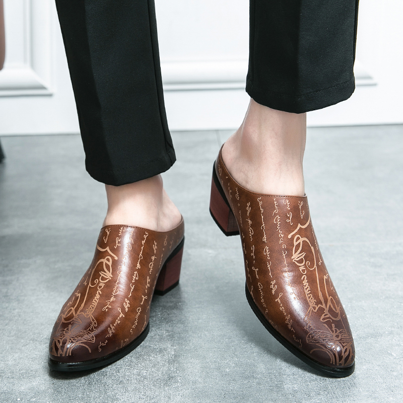 Men Brown Leather Mules Slippe - đánh giá và giá Men'S Shoes With Toes