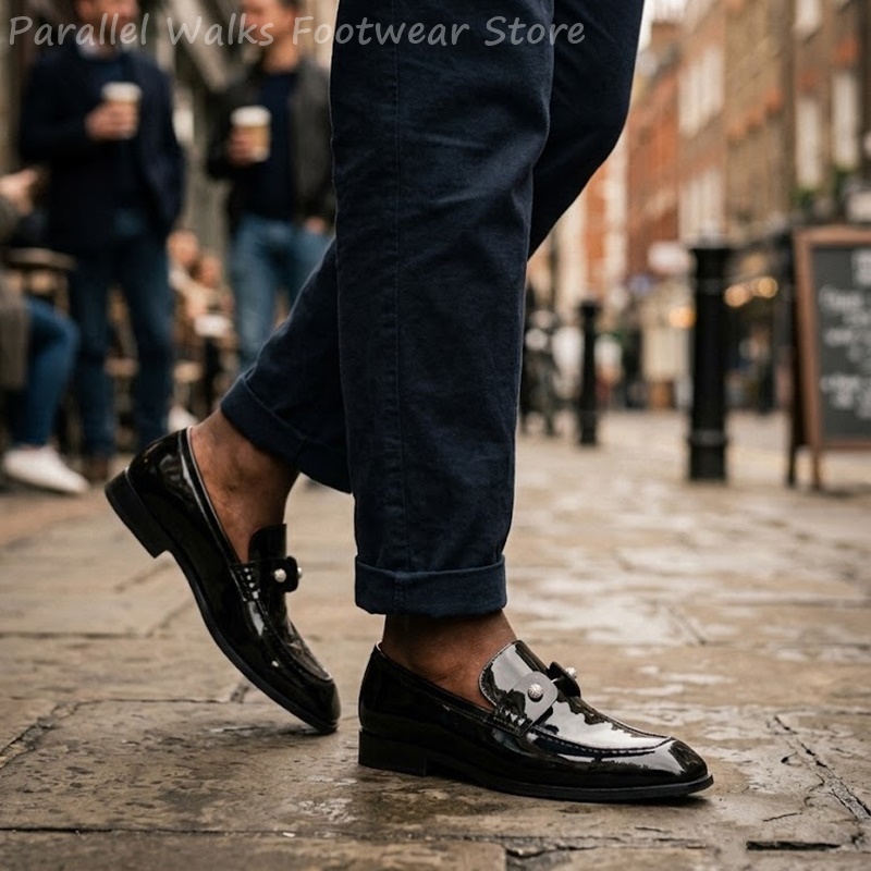 Men Black Patent Faux Suede Rh - đánh giá và giá Men'S Shoes Smart