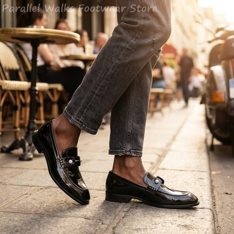 Men Black Patent Faux Suede Rh - đánh giá và giá Men'S Shoes Smart