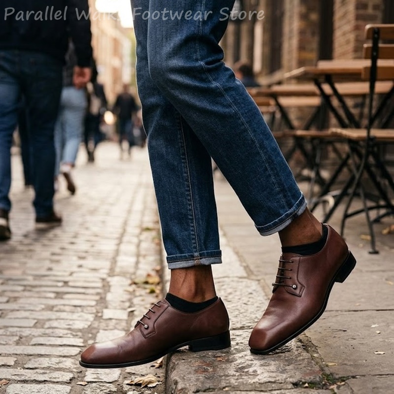 Mens Dark Brown Leather Derby  - đánh giá và giá Men'S Shoes Smart